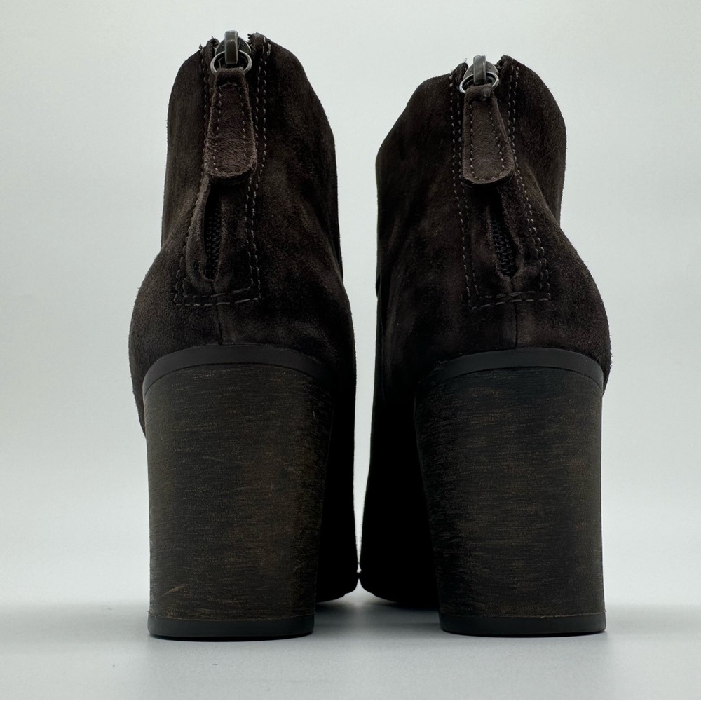 Clarks Genuine Leather Brown Suede Heeled Ankle Boots Size 8.5 - Picture 5 of 13